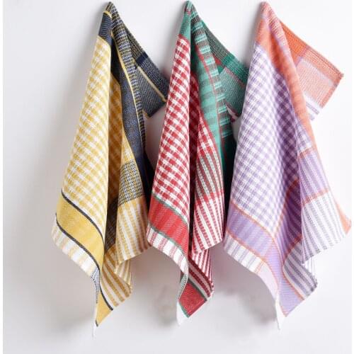 Tea Towel 16''×26'' Polyester and Cotton Waffle Yarn-dyed Tea Towel Honeycomb Kitchen Dish Towel Cleaning Cloth