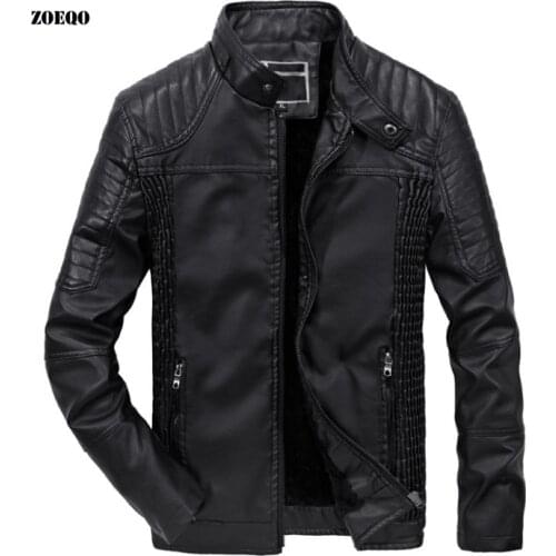 Winter Bomber Jacket Male Autumn Casual Zipper PU Leather Jacket Motorcycle Leather Jacket Men Slim Fit Mens Jackets And Coats