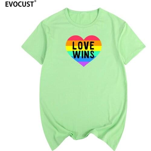 Pride Lgbt Gay Love Lesbian live wins Summer print T-shirt Cotton Men T shirt New women TEE