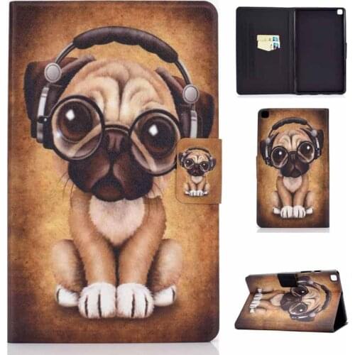 Cute Case For Samsung Galaxy Tab A7 Lite 8.7 inch 2021 SM-T220 T225 Rabbit Cat Dog Printing Soft TPU Cover PU Leather Shell