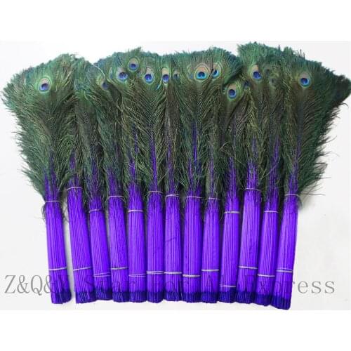 20-100 natural peacock hairs 80-90CM (32-36 inches) direct dyeing dark purple DIY craft jewelry clothing accessories feathers