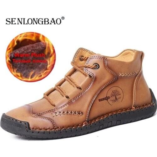 New Mens Boots Plush Warm Mens Winter Boots British Style Mens Snow Boots Winter Classic Mens Ankle Boots Zapatillas Hombre