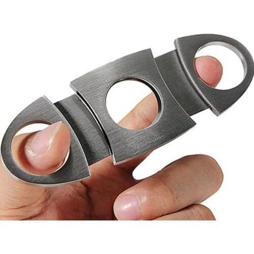 50 X Free Shipping New Pocket Stainless Steel Cigar Cutter Knife Double Blades Scissors Shears SN3732