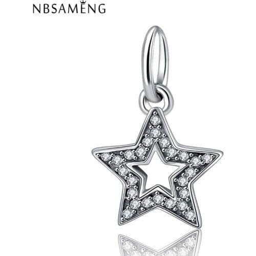 Authentic 925 Sterling Silver Bead Charm Symbol of Aspiration Star Pendant Beads Fit Bracelets & Bangle DIY Jewelry