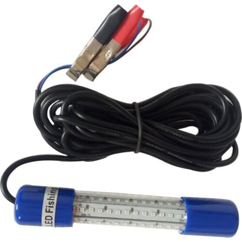 8W Underwater Fishing Light 12V 180 Leds Lamp Lure Bait Finder Night Fishing Light fishing lure for Shrimp Prawns Squid and Fish