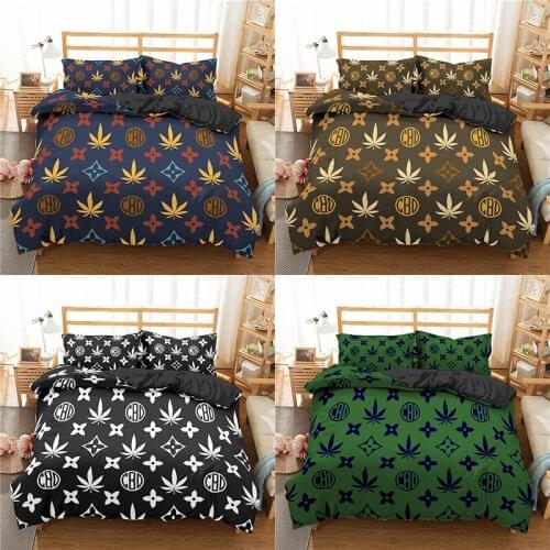 Leaves Bedding Set 2/3Pcs Duvet Cover & Pillowcase(s) 3D Printed Quilt Cover Home Textile Gift