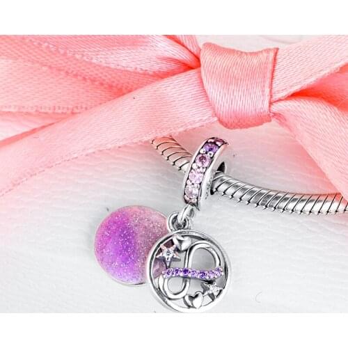 2020 New Mothers day Dangle Woven Infinity Charm 925 Sterling silver Charms fit Beads Bracelets DIY Gift For Mom Women Jewelry