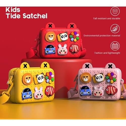 Chidrens Camera Storage Bag Kids Tide Satchel Cartoon Crossbody bag Fashion coin Purse For Toddler Kids outdoor camera bag