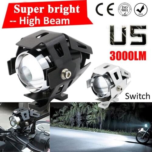 2PCS U5 led motorcycle headlights auxiliary lamp DRL Motorbike Lamps Fog light Universal 12V For Bicycles Cars spotlight access