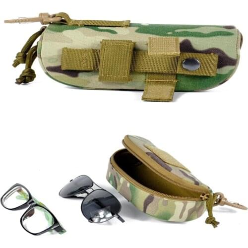 Tactical1000D Nylon Portable Sunglasses Box Hard Molle Waterproof Bag Outdoor Camouflage Eyeglasses Bag Hunting Accessories