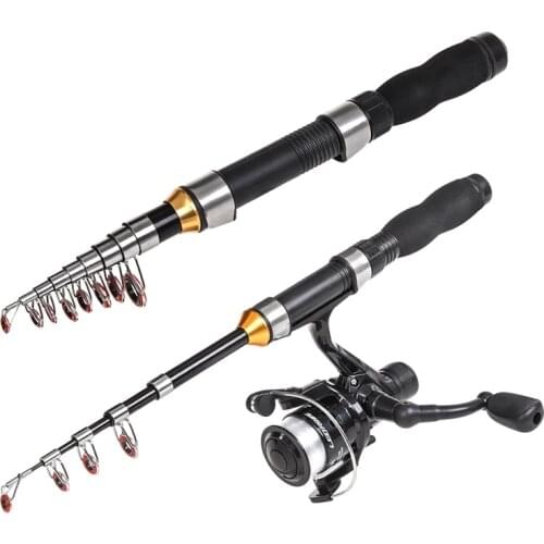 1m 1.2m 1.5m Telescopic Fishing Rod Portable Spinning Fishing Rod Pole Travel Sea Boat Rock Fishing Accessories Tool