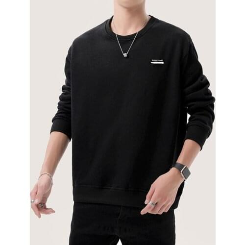 EL BARCO Cotton Men Hoodie Winter Thick Warm Sweatshirt Harajuku Black Male Tops Soft White Casual Jackets Streetwear Coat