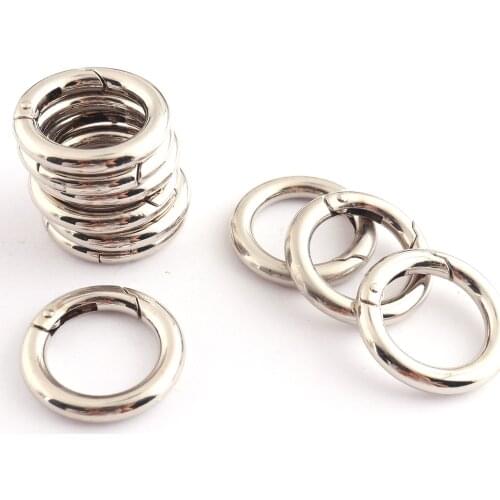 21mm Inner Size O Rings Silver Carabiners Clips Snap Hooks Trigger Buckle Zinc Alloy DIY Accessory for 10pcs