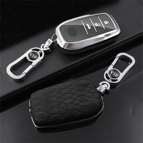 Suede Leather full cover car Remote key case For Toyota CROWN Camry COROLLA Auris Corolla Avensis Verso Yaris Aygo Scion TC IM