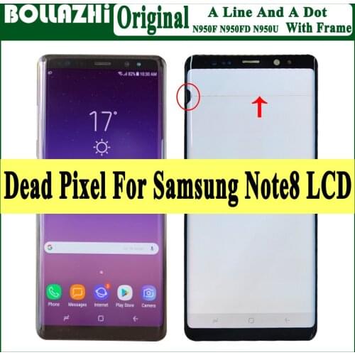 Dead Pixels-Line And Dot LCD For Samsung Galaxy Note8 LCD Display With Frame Touch Screen Digitizer For Samsung Note 8 Display