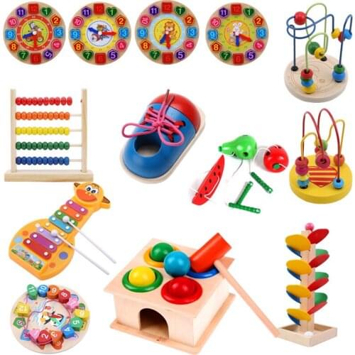 1Kids DIY Eva Clock Learning Education Fashion Toddler Lacing Shoes Montessori Kids Wooden Toys Children Toys