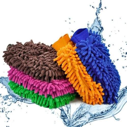 1 Pcs Car cleaning car wash gloves random color dimension double-sided chenille car cleaning cloth cleaning rag