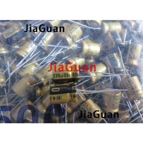 20pcs NEW NICHICON FW 330UF 35V 10X12.5MM audio Electrolytic Capacitor 35V330uF filter amplifier 35v 330UF 330UF/35V