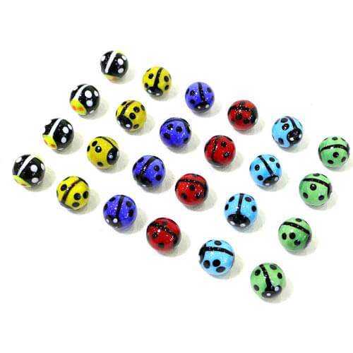 6pcs yellow handmade lampworking small murano glass Marbles ball 1.8cm classic home decoration aquarium childrens game toy set