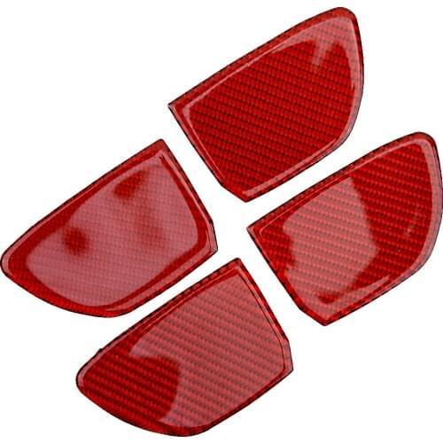 4Pcs/Set Car Inner Door Handle Bowl Cover Trim Red Carbon Fiber Fit For Infiniti Q50 Q60 2014 2015 2016 2017 2018 2019