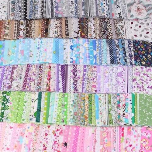 50 Pcs 10x10cm Handmade Doll Patchwork Cloth Sewing Yarn Dyed 100% Cotton Meter Fabric Pastoral Flower