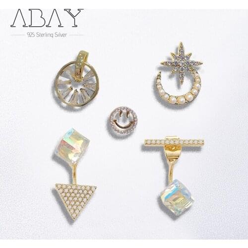 925 Sterling Silver Pin Earrings Are Fun.Simple Style Inlaid with Exquisite Pearls, Add Temperament