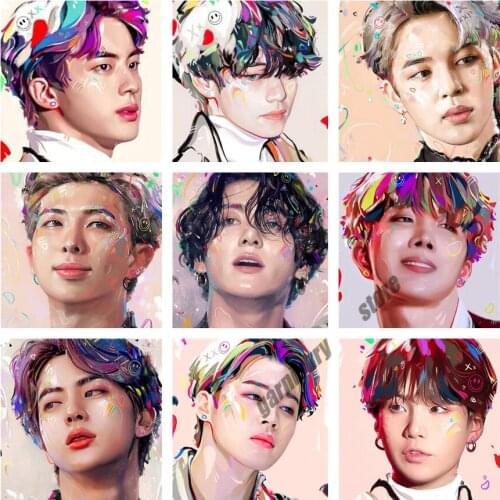 5d Diamond Painting Kpop Bangtan Mosaic Boy Korean Pop Cross Stitch Kits Diamond Embroidery Full Home Decor DIY Gift