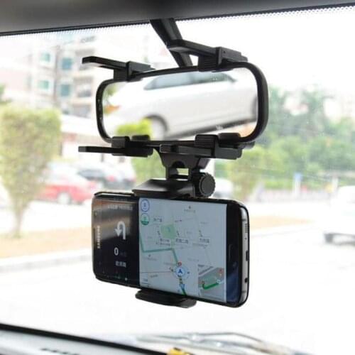 Car Rearview Mirror Phone Holder For Phone Air Vent Clip Mount Adjustable Mobile Cell Stand Smartphone GPS Support Cell Stand