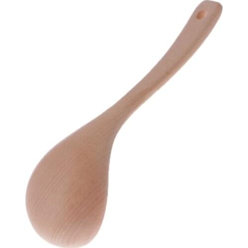 Large Wooden Soup Spoon Long Handled Rice Soup Dessert Ladle Mixing Scoop