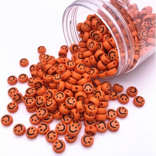 100pcs/Lot 7x4mm Oval Shape Acrylic Spaced Beads Smiley Beads For Jewelry Making DIY Charms Bracelet Necklac#11