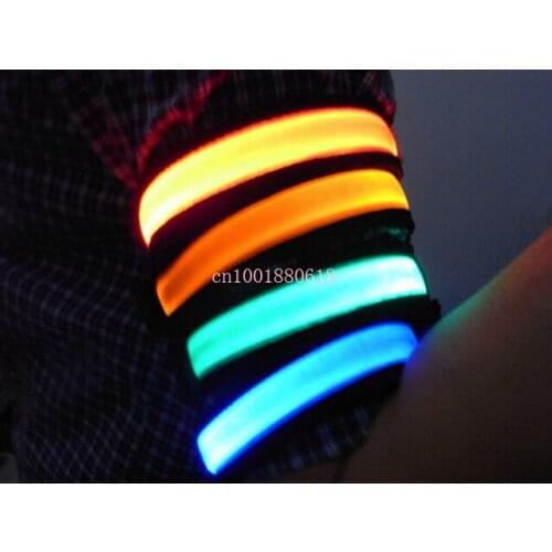 Fast Shipping Three Style LED Reflective Armband Flashing Safety Nylon Flashing Arm Band Wrist Strap 7 colors,500pcs/lot