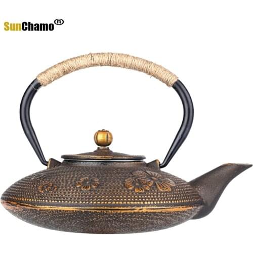 900ml Cast Iron Cherry blossoms Tea Kettle Teapot Tea Accessories Tea Set House Decor for Friends Family Wedding Tea Lovers