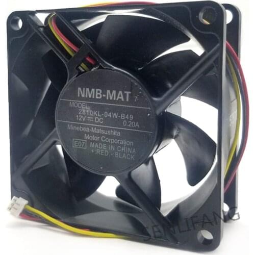 For Original 2810KL-04W-B49 E08 12V 0.20A 7cm 7025 3 wire projector fan
