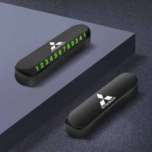 Car Styling Luminous Temporary Parking Card Phone Number Card Plate For Mitsubishi Asx Lancer EX Pajero Outlander L200 EVO
