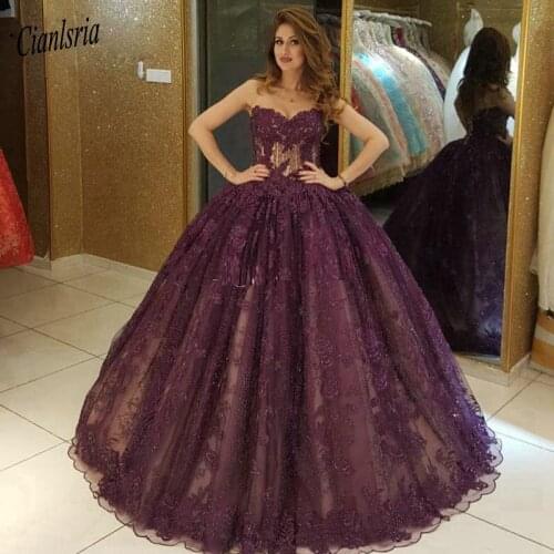 Custom Made Purple Sleeveless Quinceanera Dresses Sweetheart Bead Layer Ball Gown Prom Dress Floor Length Pageant Gowns for Gir