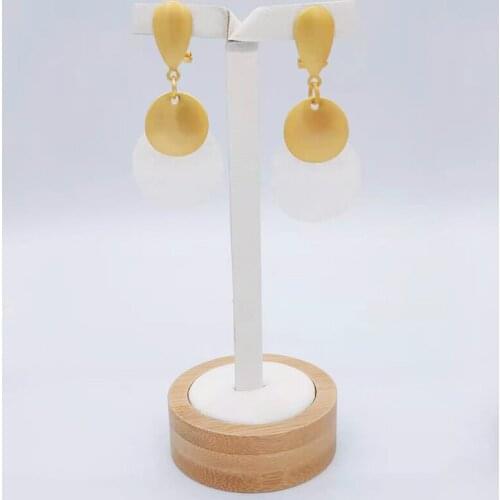 Exquisite African Metal Drop Fashion Gold Color Flower Cluster Clear Crystal Zirconia Earring for Women Jewelry