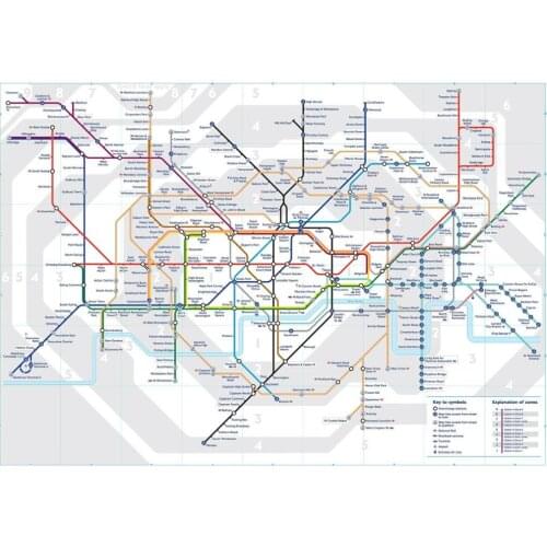 London Underground Tube Map Art Film Print Silk Poster Home Wall Decor 24x36inch
