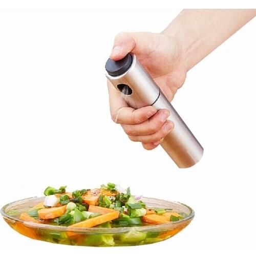 20pcs/lot Kitchen Accessories Silver Stainless Steel Spice Container Olive Oil Vinegar Sprayer Spraying Bottle BBQ Cooking Tools