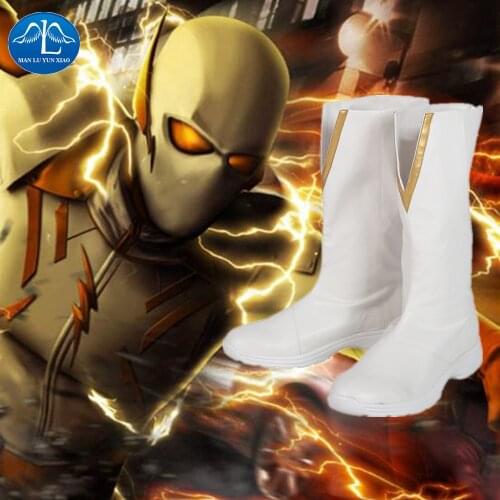 Manluyunxiao Godspeed Cosplay Man Boots August Heart Outfit The Flash Season 5 Halloween Costume Carnival White Shoes