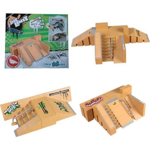 Mini Alloy Finger Skating Board Venue Combination Toys Children Skateboard Ramp Track Educational Toy Xmas Gifts