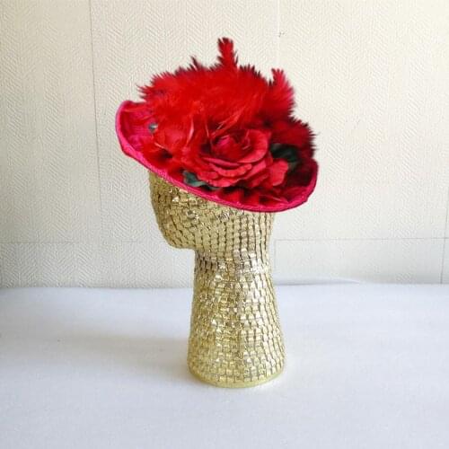 21inches Freestanding Golden Wigs Mannequin Head Model For Cap Toupee Headband