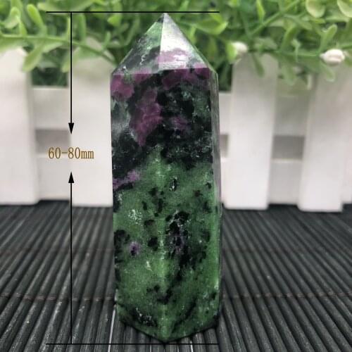 Natural Stone Green Rubys Zoisite Healing WAND Point Crystal Geomancy Chakra Witchcraft Supplies Decoration 1/2Lb