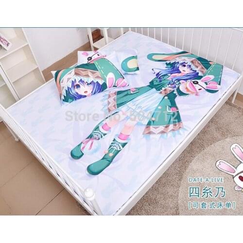 New Anime Cartoon Date A Live Yoshino Milk Silk Mattress Fitted Sheet Fitted cover bedspread counterpane