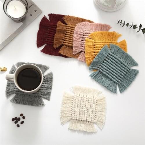 New arrival handmade macrame cup mat plate mat for table cup mat for home