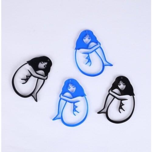 New design fashion acrylic Hold yourself Crying girl dangle earrings for girl lady party club jewelry personality girl earrings