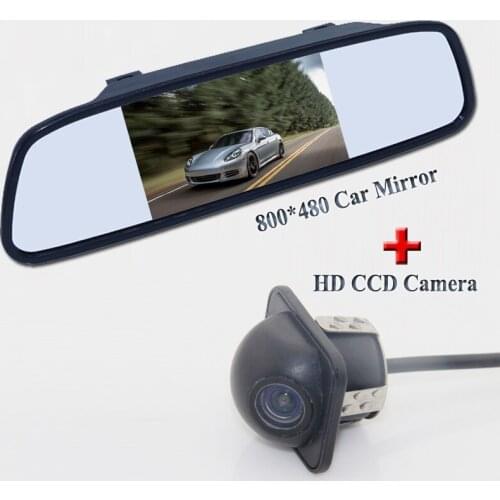 New product on promotion car backup camera ccd image sensor +4.3" 800*480 resolution mirror fit for a variety of cars
