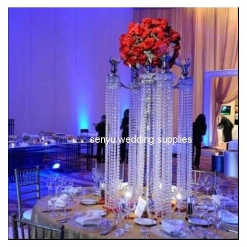 New style wedding candelabra with flower bowl metal tall gold centerpiece stands senyu0700