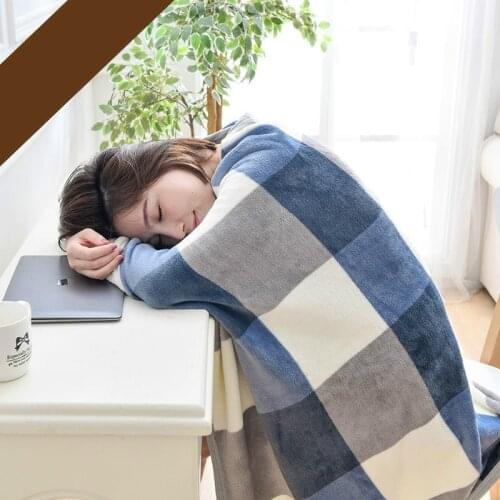 Nap Blanket Sofa TV Outdoor Shawl Blanket Soft Comfortable Flannel Buttons Lazy Clothing Style Blanket Awesome Gift Personality