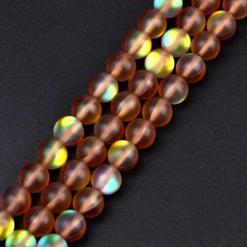 Wholesale 6 8 10 12MM Austria Crystal Beads Dull Polished Synthesis Glitter Moon Stone Round Beads Diy Jewelry Making Bracelet
