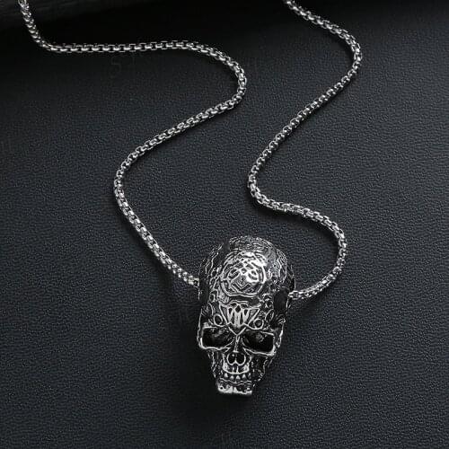 Wholesale Retro Hip-hop Punk Stainless Steel Skull Various Fashion Men and Women Couple Birthday Gift Pendant Necklace Jewelry